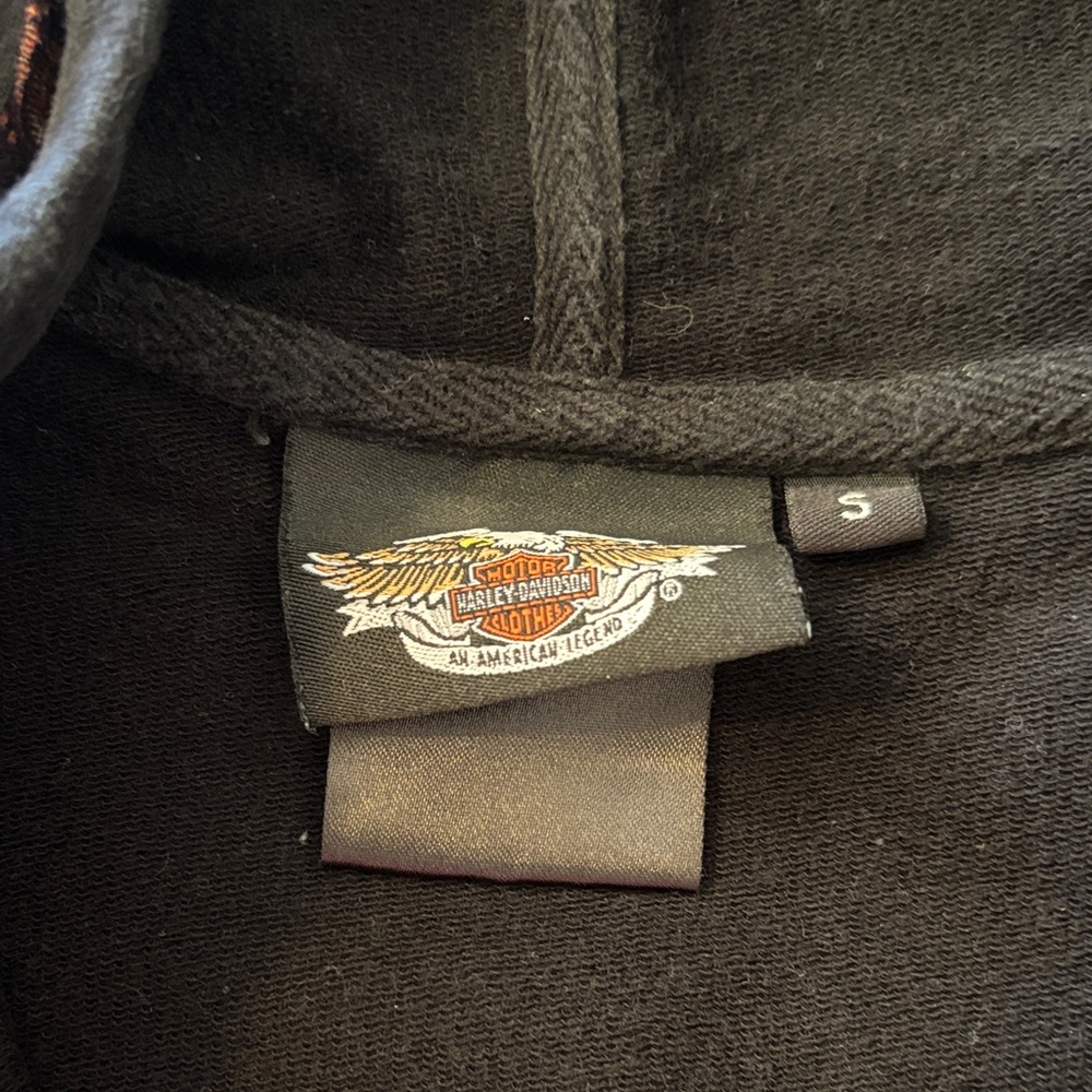 Harley-Davidson Black Hoodie with Winged Logo Neck Tag